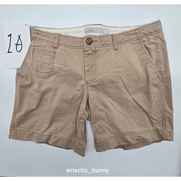 Old Navy Pants - Old Navy Khaki Chino Shorts Cotton Spandex Tan Low-Rise Women Size 10